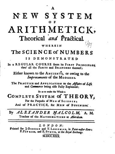 Cover for A new system of arithmetick theorical and practical.