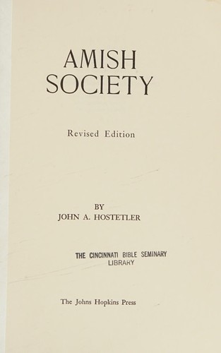 Cover for Amish society