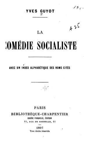 Cover for La comédie socialiste