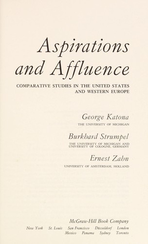 Cover for Aspirations and affluence