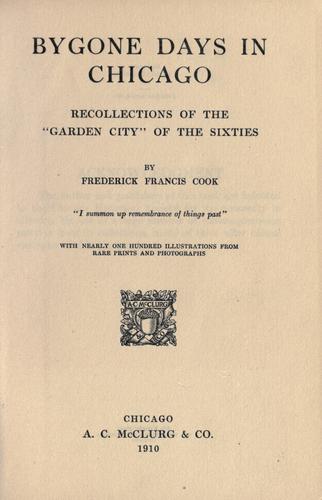 Cover for Bygone days in Chicago
