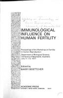 Cover for Immunological influence on human fertility