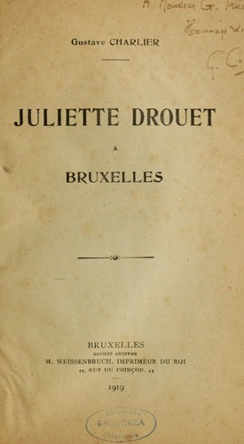 Cover for Juliette Drouet à Bruxelles