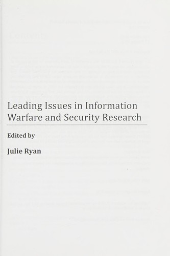 Cover for Leading issues in information warfare and security research
