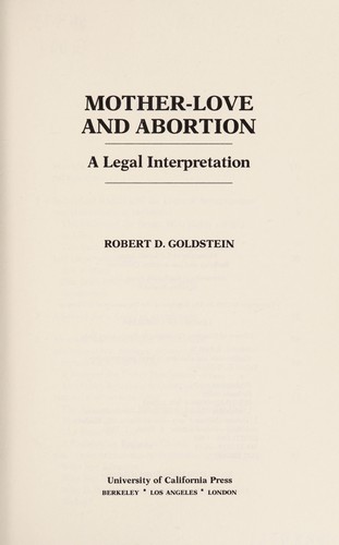Cover for Mother-love and abortion