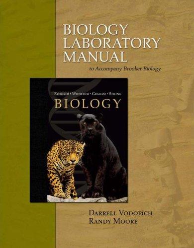 Cover for Vodopich Biology Laboratory Manual specific t/a Brooker Biology