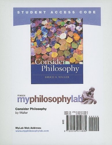 Cover for MyPhilosophyLab Student Access Code Card for Consider Philosophy