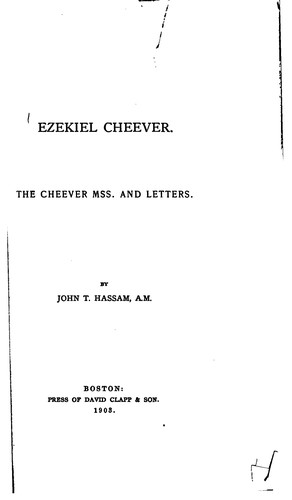 Cover for Ezekiel Cheever.