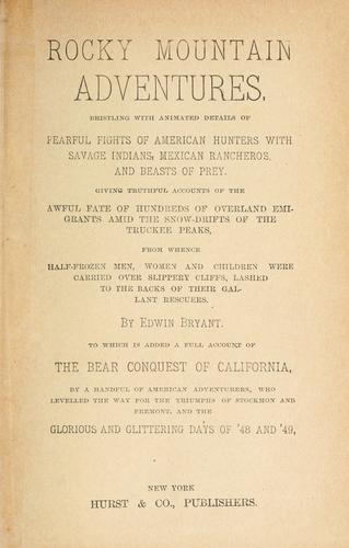 Cover for Rocky mountain adventures