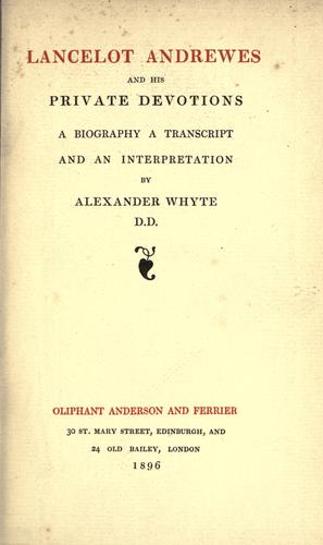 Cover for Lancelot Andrewes and his private devotions