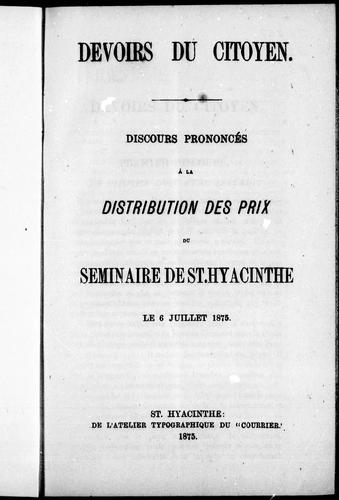 Cover for Devoirs du citoyen