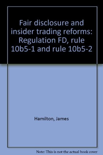 Cover for Fair disclosure and insider trading reforms