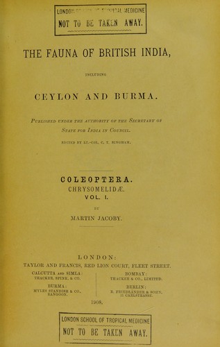 Cover for The Fauna of British India, including Ceylon and Burma
