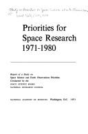 Cover for Priorities for space research, 1971-1980
