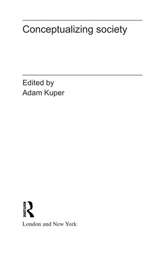 Cover for Conceptualizing society