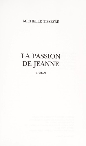 Cover for La passion de Jeanne