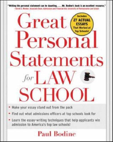 Cover for Great Personal Statements for Law School