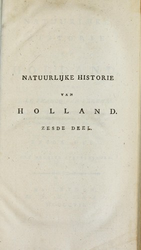 Cover for Natuurlyke historie van Holland