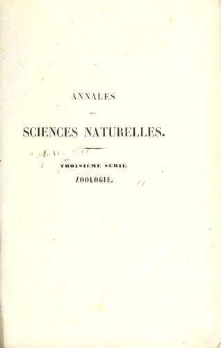 Cover for Études sur les types inférieurs de l'embranchement des Annelès
