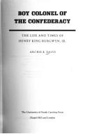 Cover for Boy colonel of the Confederacy