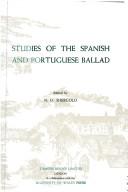 Cover for Studies of the Spanish and Portuguese Ballad (Monografías A)