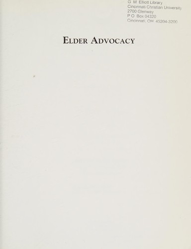 Cover for Elder advocacy