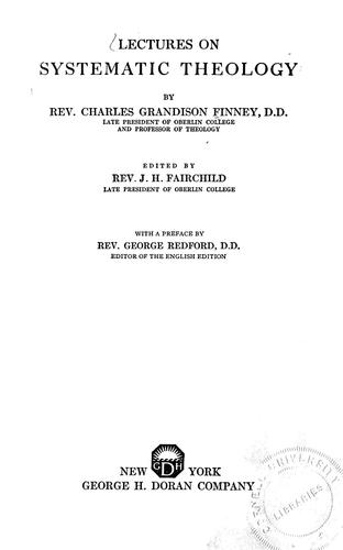 Cover for Lectures on systematic theology