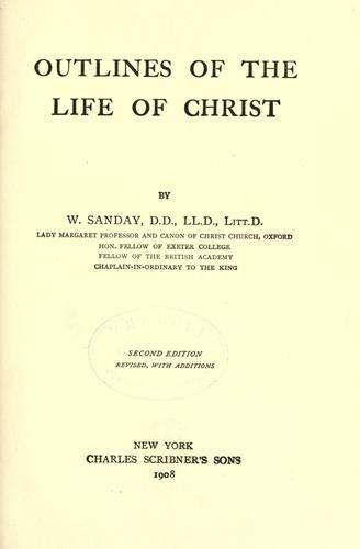 Cover for Outlines of the life of Christ.