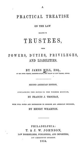 Cover for A practical treatise on the law relating to trustees