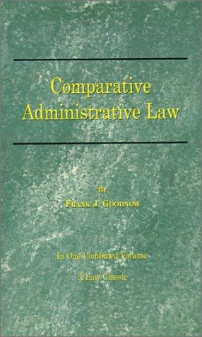 Cover for Comparative Administrative Law