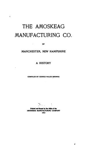 Cover for The Amoskeag Manufacturing Co. of Manchester, New Hampshire