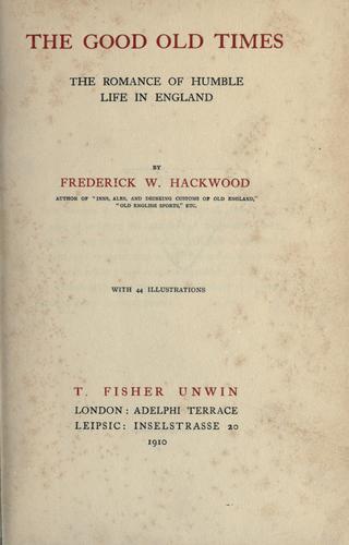 Cover for The good old times
