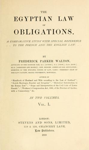 Cover for Egyptian law of obligations.