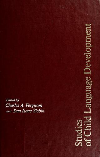 Cover for Studies of child language development.