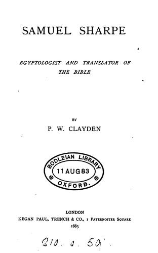 Cover for Samuel Sharpe