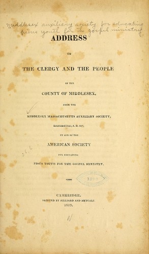 Cover for Address to the clergy and the people of the county of Middlesex ...