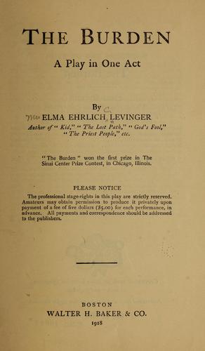 Cover for The burden