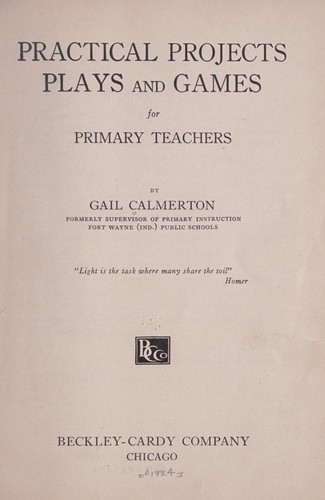 Cover for Practical projects, plays and games for primary teachers