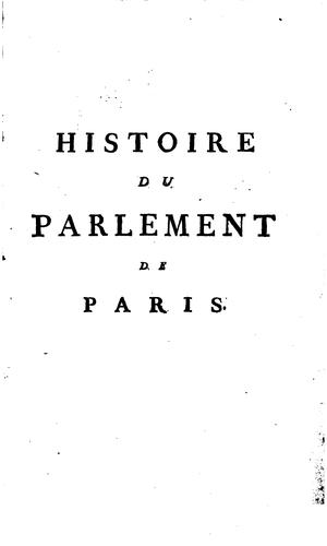 Cover for Histoire du Parlement de Paris