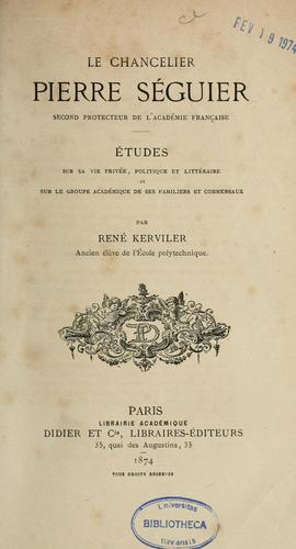 Cover for Le Chancelier Pierre Séguier