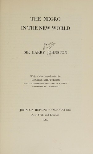Cover for The Negro in the New World.