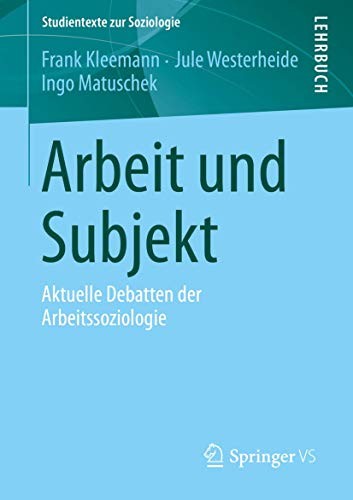 Cover for Arbeit und Subjekt