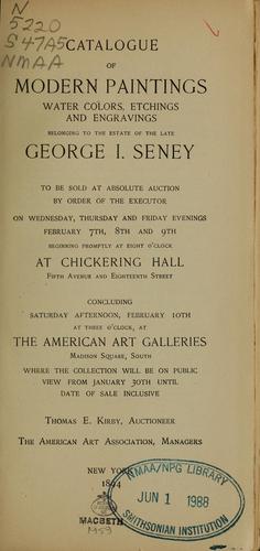 Cover for Catalogue of modern paintings, water colors, etchings, and engravings