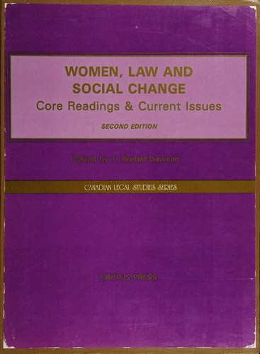 Cover for Women, law, and social change