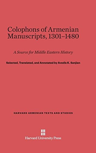 Cover for Colophons of Armenian Manuscripts, 1301-1480