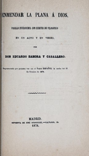 Cover for Enmendar la plana a Dios