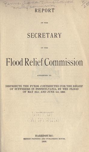 Cover for Report of the secretary of the Flood Relief Commission
