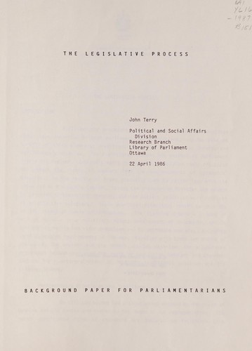 Cover for The legislative process