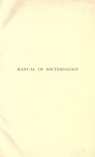 Cover for Manual of bacteriology