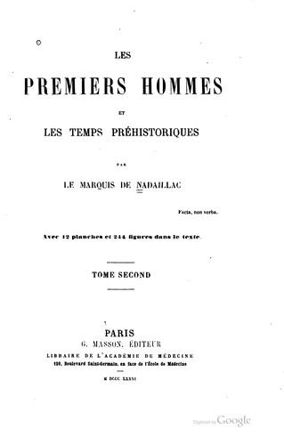 Cover for Les premiers hommes et les temps préhistoriques